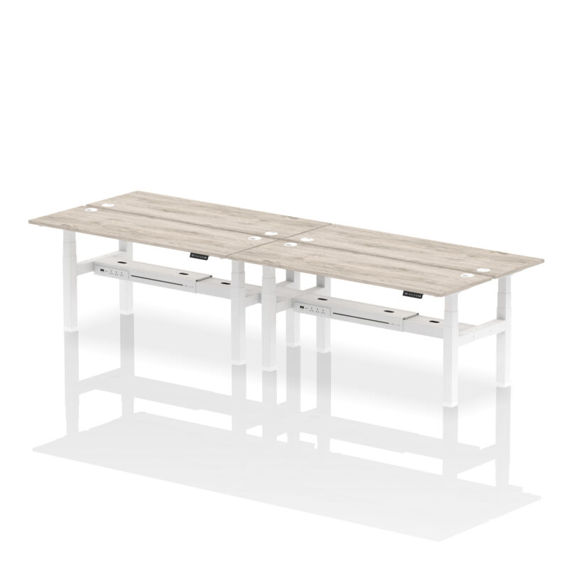 Breeze Back-to-Back Slimline Height Adjustable Bench Desk - 4 Person - Image 72