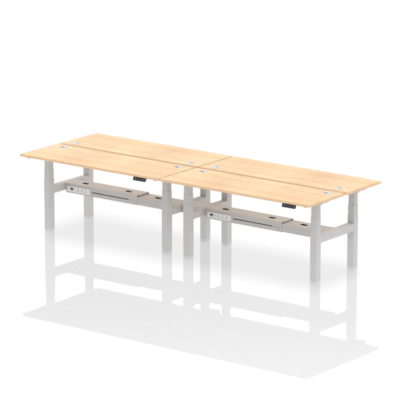 Breeze Back-to-Back Slimline Height Adjustable Bench Desk - 4 Person - Image 74
