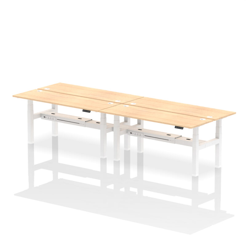 Breeze Back-to-Back Slimline Height Adjustable Bench Desk - 4 Person - Image 75