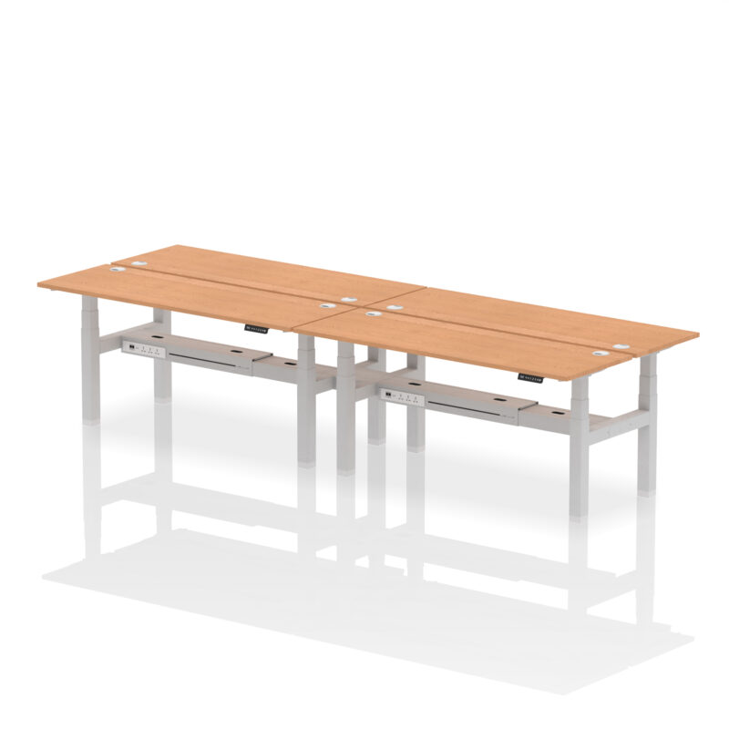 Breeze Back-to-Back Slimline Height Adjustable Bench Desk - 4 Person - Image 77