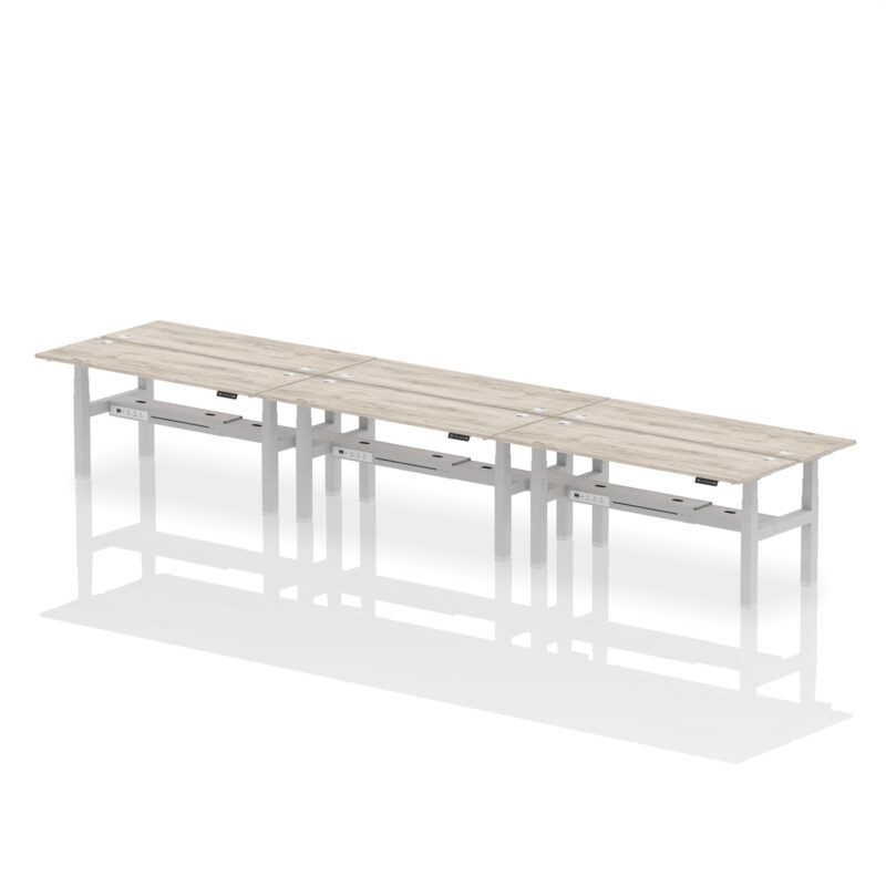 Breeze Back-to-Back Slimline Height Adjustable Bench Desk - 6 Person - Image 71