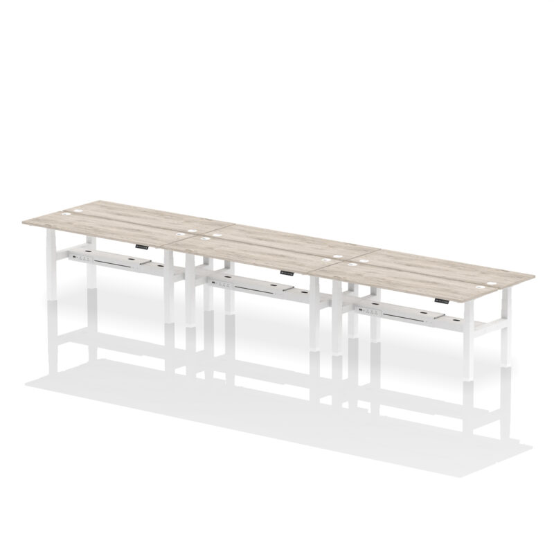 Breeze Back-to-Back Slimline Height Adjustable Bench Desk - 6 Person - Image 72