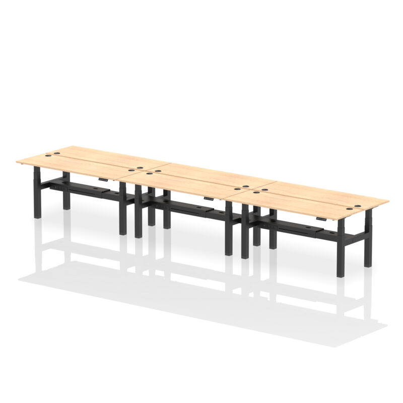 Breeze Back-to-Back Slimline Height Adjustable Bench Desk - 6 Person - Image 73