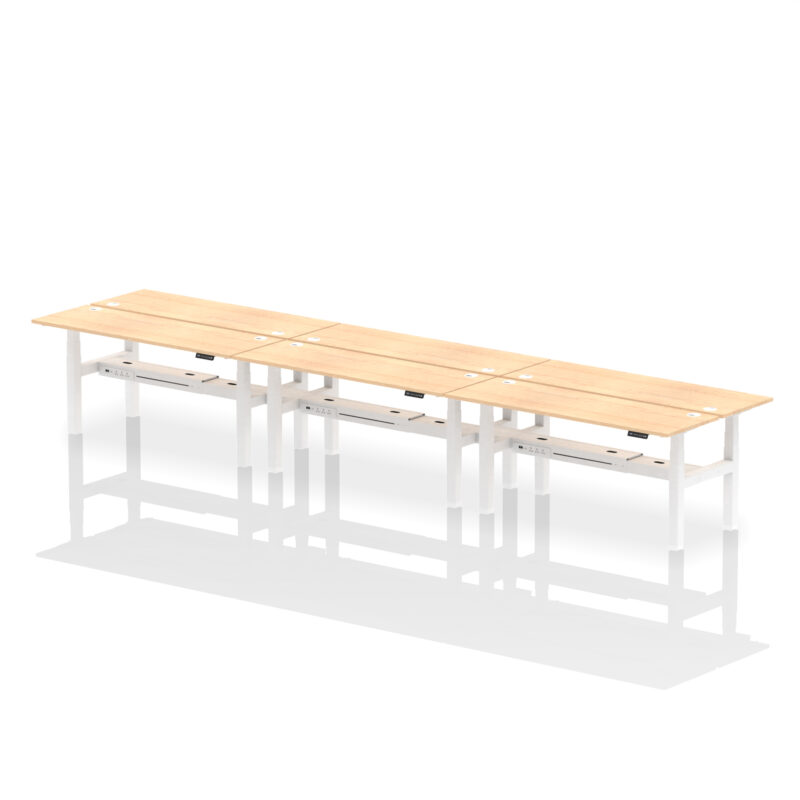 Breeze Back-to-Back Slimline Height Adjustable Bench Desk - 6 Person - Image 75