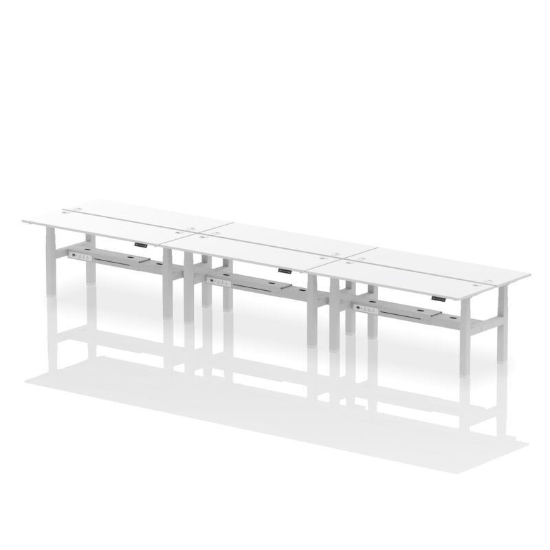 Breeze Back-to-Back Slimline Height Adjustable Bench Desk - 6 Person - Image 83