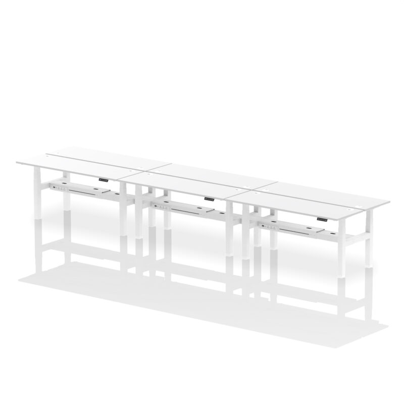 Breeze Back-to-Back Slimline Height Adjustable Bench Desk - 6 Person - Image 84