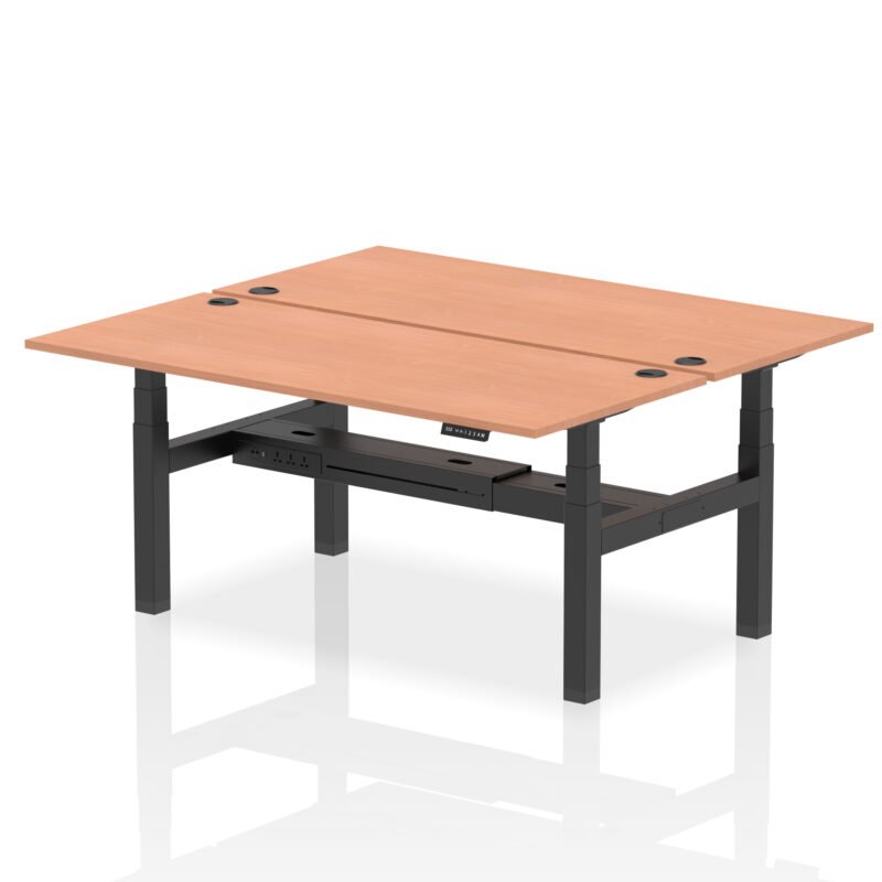 Breeze Back-to-Back Height Adjustable Bench Desk - 2 Person - Image 64