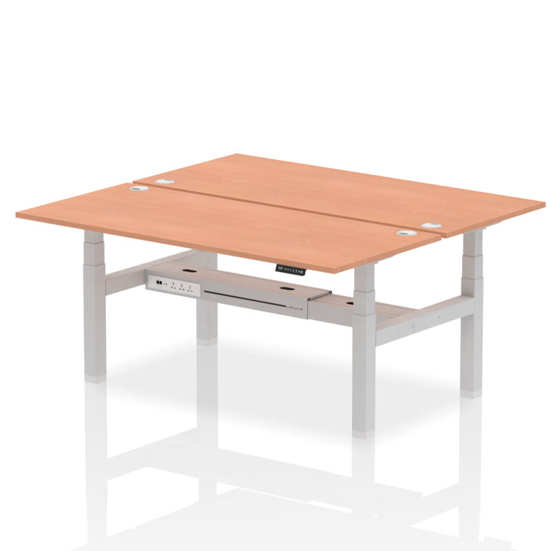 Breeze Back-to-Back Height Adjustable Bench Desk - 2 Person - Image 65