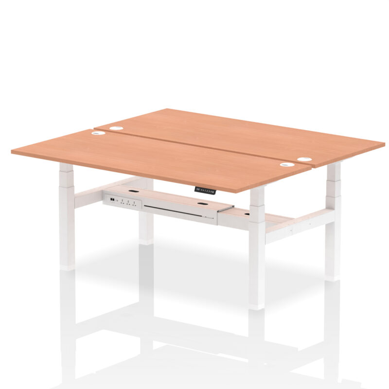 Breeze Back-to-Back Height Adjustable Bench Desk - 2 Person - Image 66