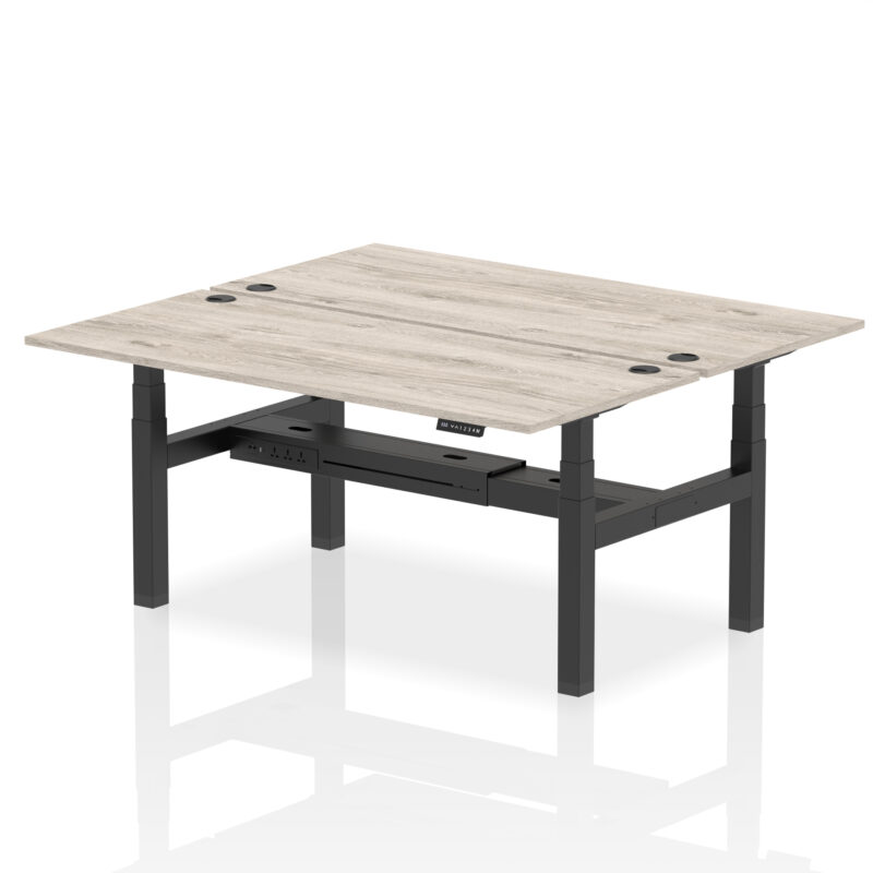 Breeze Back-to-Back Height Adjustable Bench Desk - 2 Person - Image 70