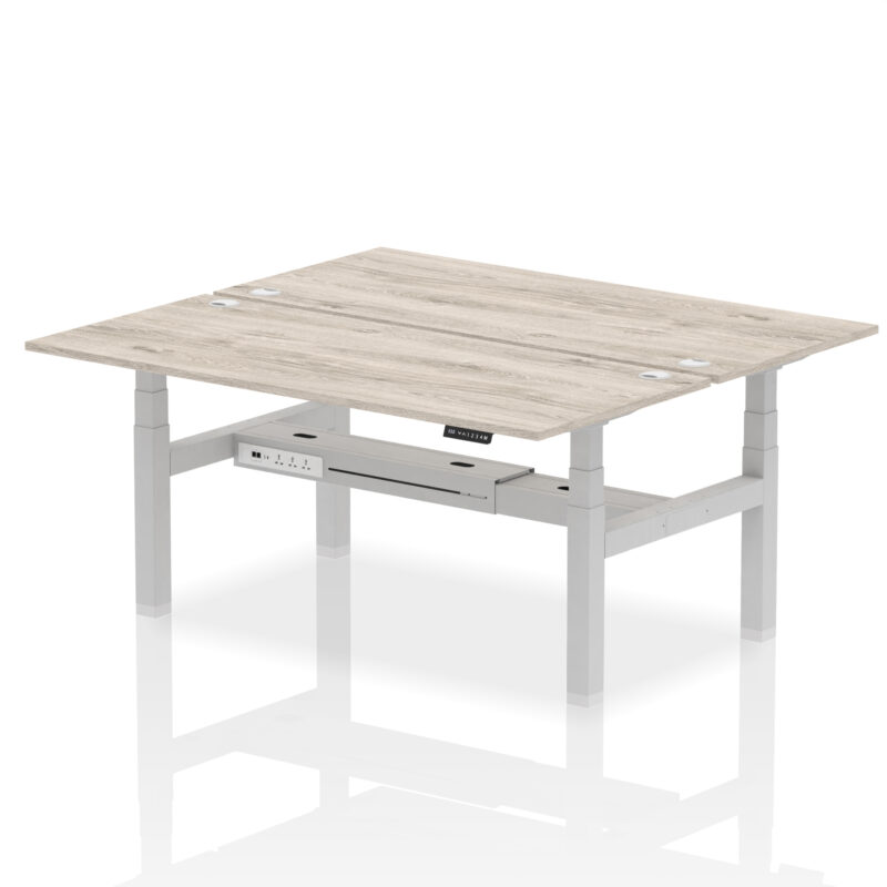 Breeze Back-to-Back Height Adjustable Bench Desk - 2 Person - Image 71