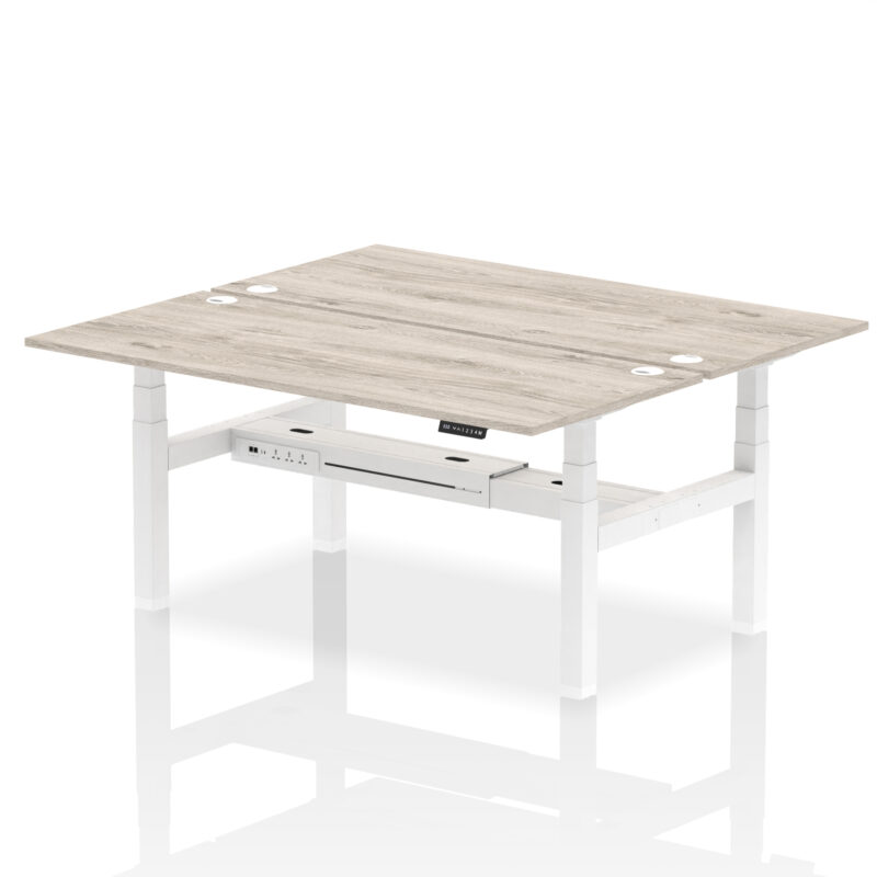 Breeze Back-to-Back Height Adjustable Bench Desk - 2 Person - Image 72