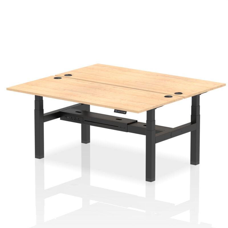 Breeze Back-to-Back Height Adjustable Bench Desk - 2 Person - Image 73