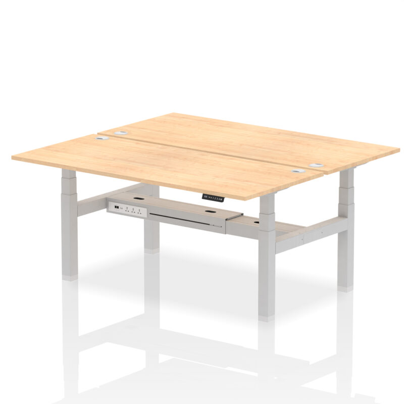 Breeze Back-to-Back Height Adjustable Bench Desk - 2 Person - Image 74