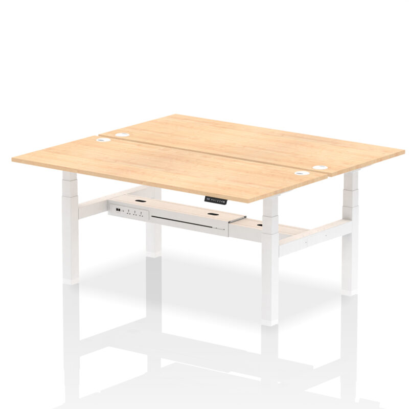 Breeze Back-to-Back Height Adjustable Bench Desk - 2 Person - Image 75