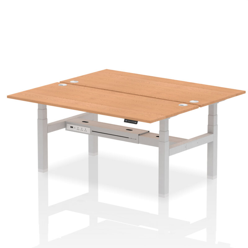Breeze Back-to-Back Height Adjustable Bench Desk - 2 Person - Image 77