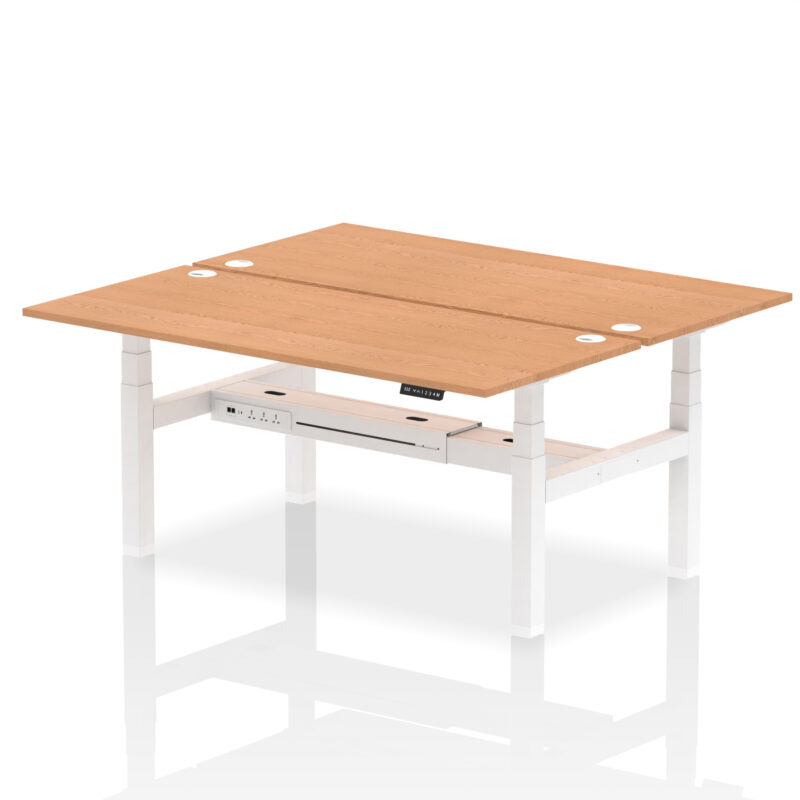 Breeze Back-to-Back Height Adjustable Bench Desk - 2 Person - Image 78