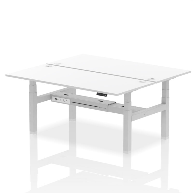 Breeze Back-to-Back Height Adjustable Bench Desk - 2 Person - Image 83