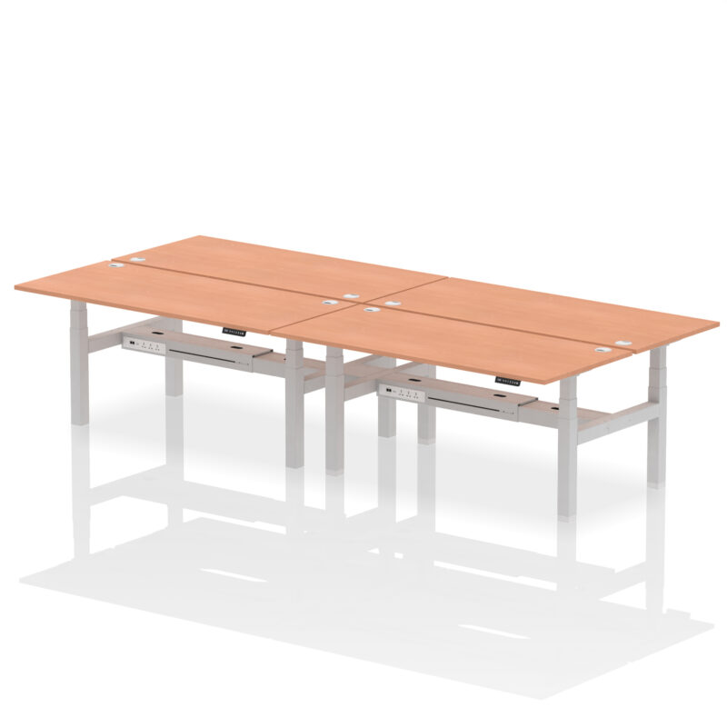 Breeze Back-to-Back Height Adjustable Bench Desk - 4 Person - Image 65