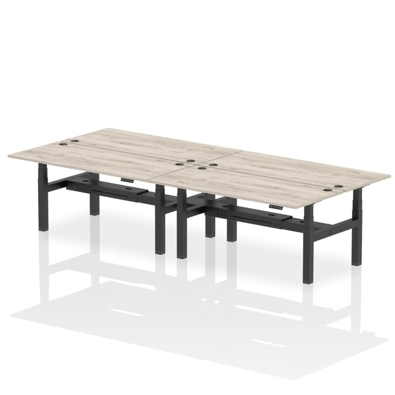 Breeze Back-to-Back Height Adjustable Bench Desk - 4 Person - Image 70