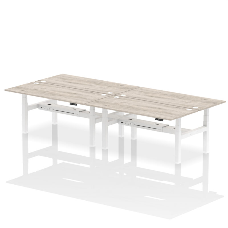 Breeze Back-to-Back Height Adjustable Bench Desk - 4 Person - Image 72
