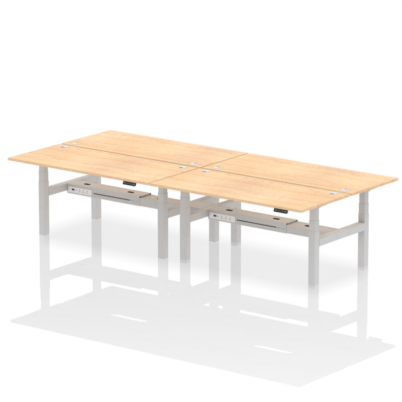 Breeze Back-to-Back Height Adjustable Bench Desk - 4 Person - Image 74