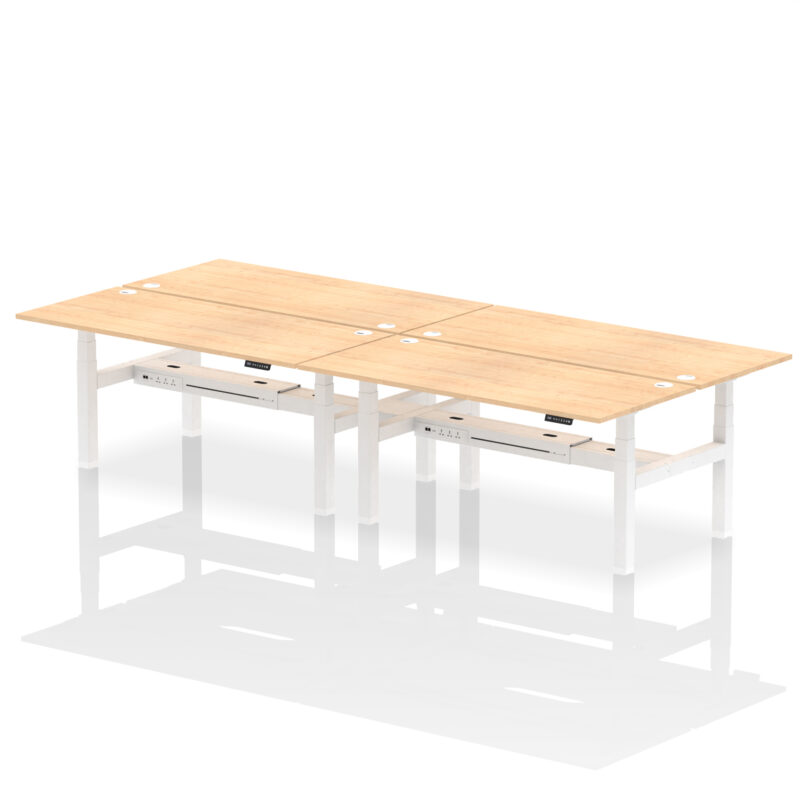Breeze Back-to-Back Height Adjustable Bench Desk - 4 Person - Image 75