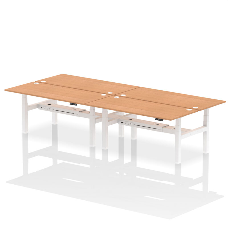 Breeze Back-to-Back Height Adjustable Bench Desk - 4 Person - Image 78