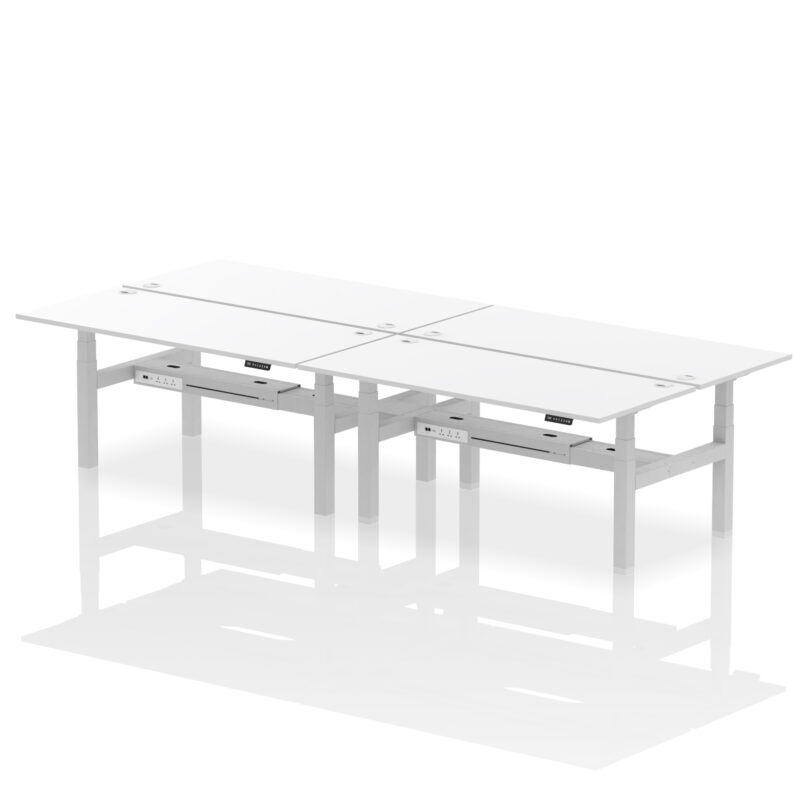Breeze Back-to-Back Height Adjustable Bench Desk - 4 Person - Image 83