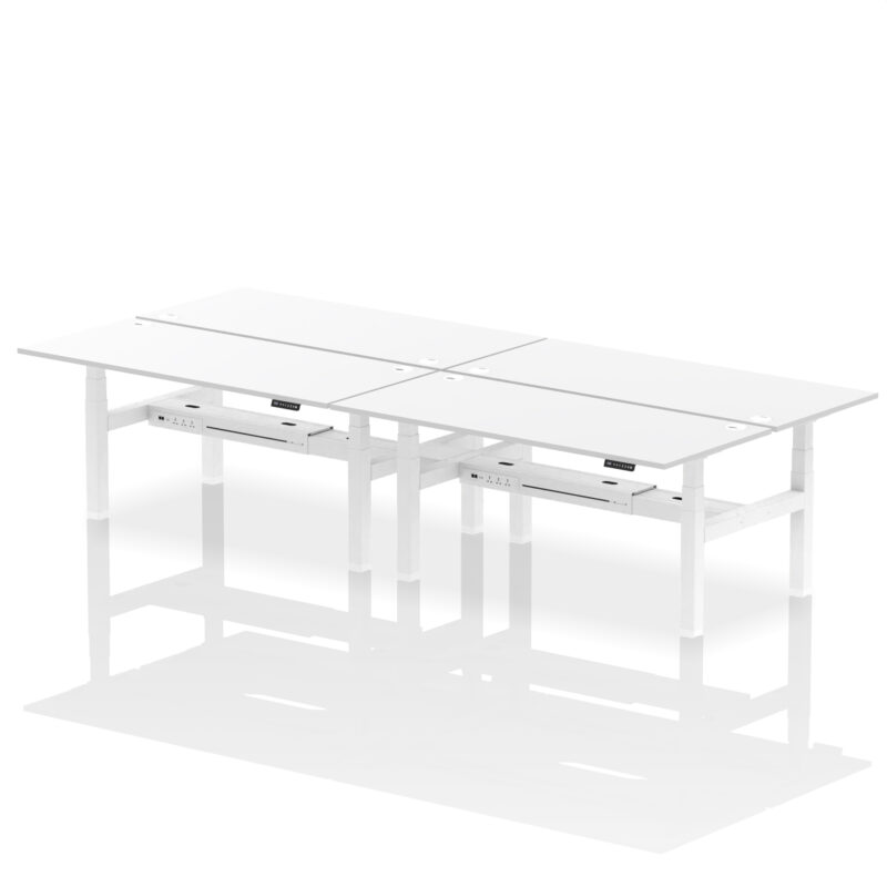 Breeze Back-to-Back Height Adjustable Bench Desk - 4 Person - Image 84