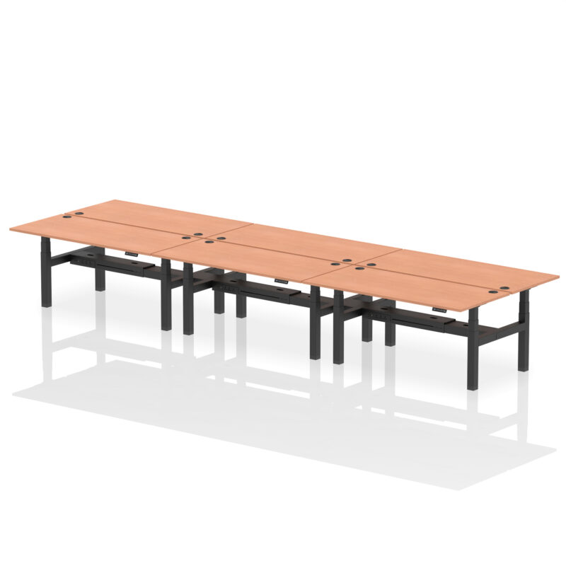 Breeze Back-to-Back Height Adjustable Bench Desk - 6 Person - Image 64