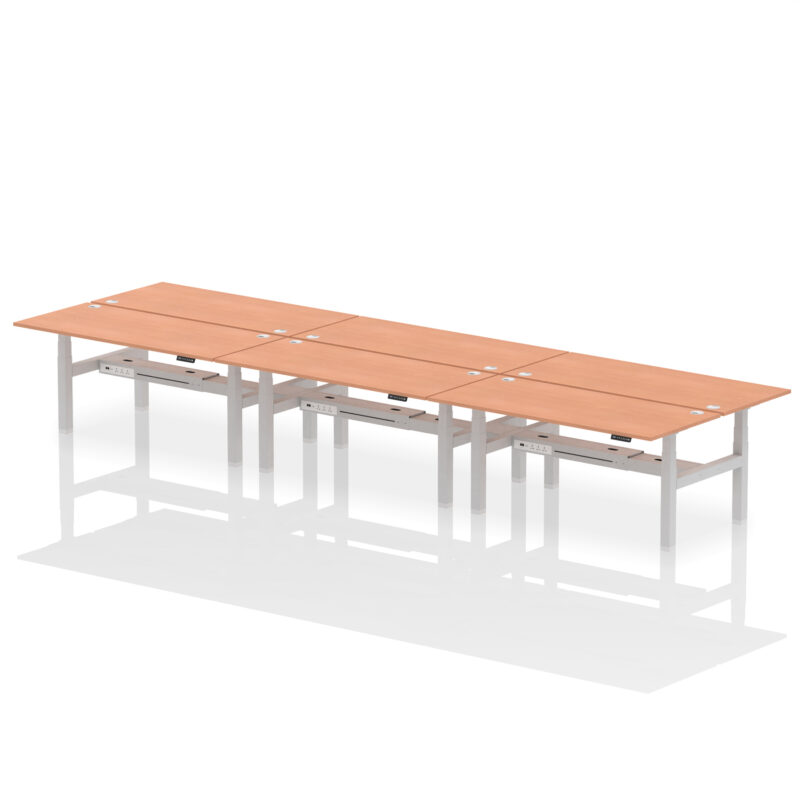 Breeze Back-to-Back Height Adjustable Bench Desk - 6 Person - Image 65