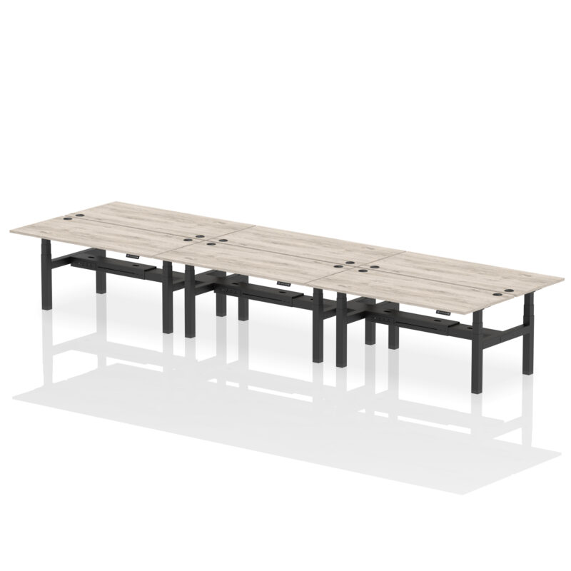 Breeze Back-to-Back Height Adjustable Bench Desk - 6 Person - Image 70