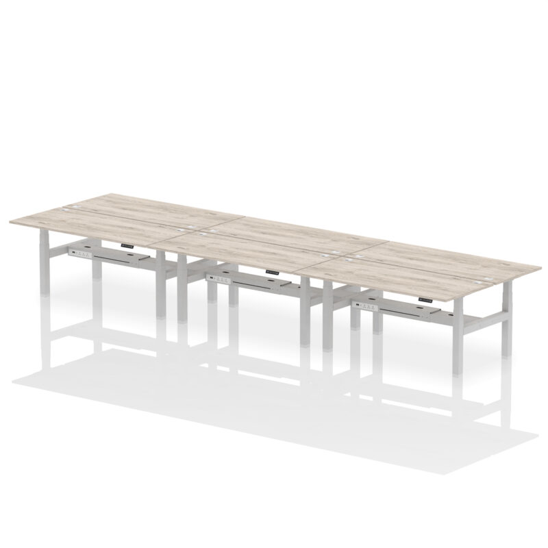 Breeze Back-to-Back Height Adjustable Bench Desk - 6 Person - Image 71