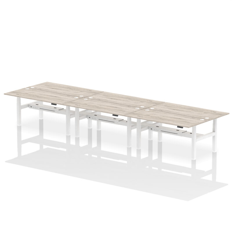 Breeze Back-to-Back Height Adjustable Bench Desk - 6 Person - Image 72