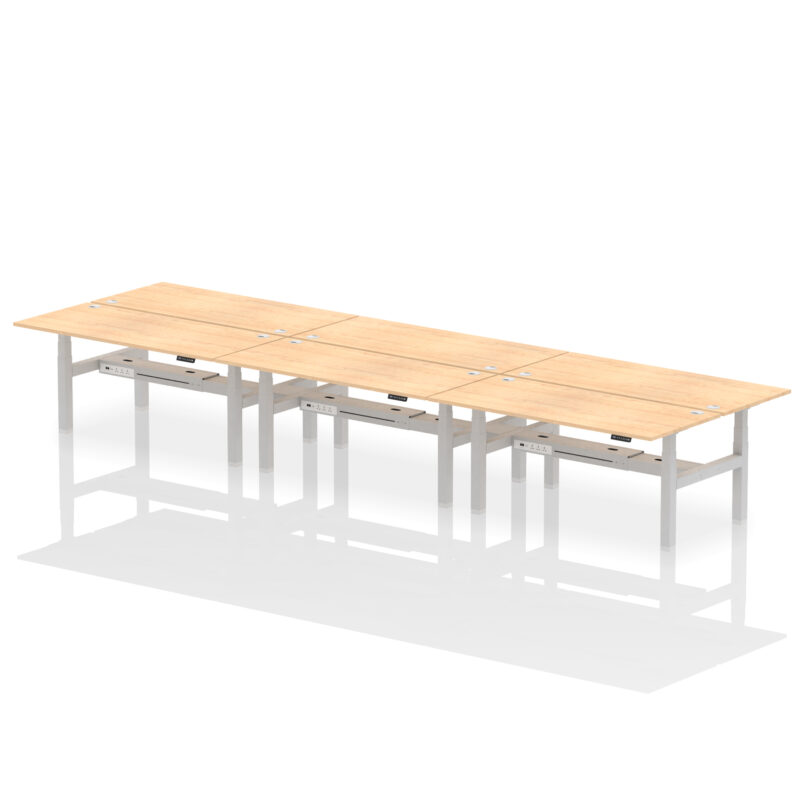 Breeze Back-to-Back Height Adjustable Bench Desk - 6 Person - Image 74