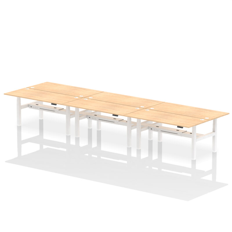 Breeze Back-to-Back Height Adjustable Bench Desk - 6 Person - Image 75