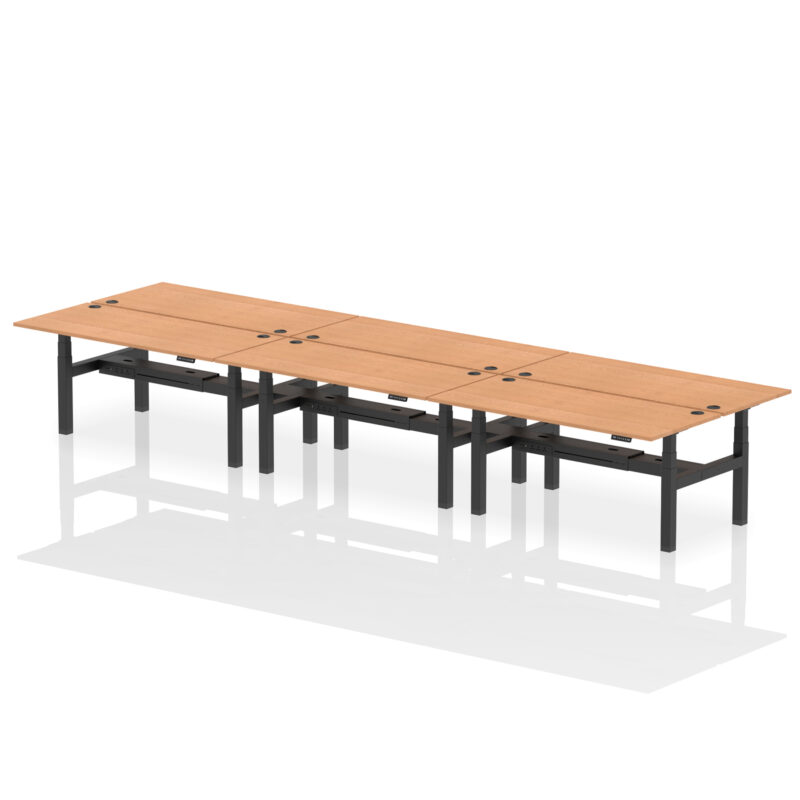 Breeze Back-to-Back Height Adjustable Bench Desk - 6 Person - Image 76