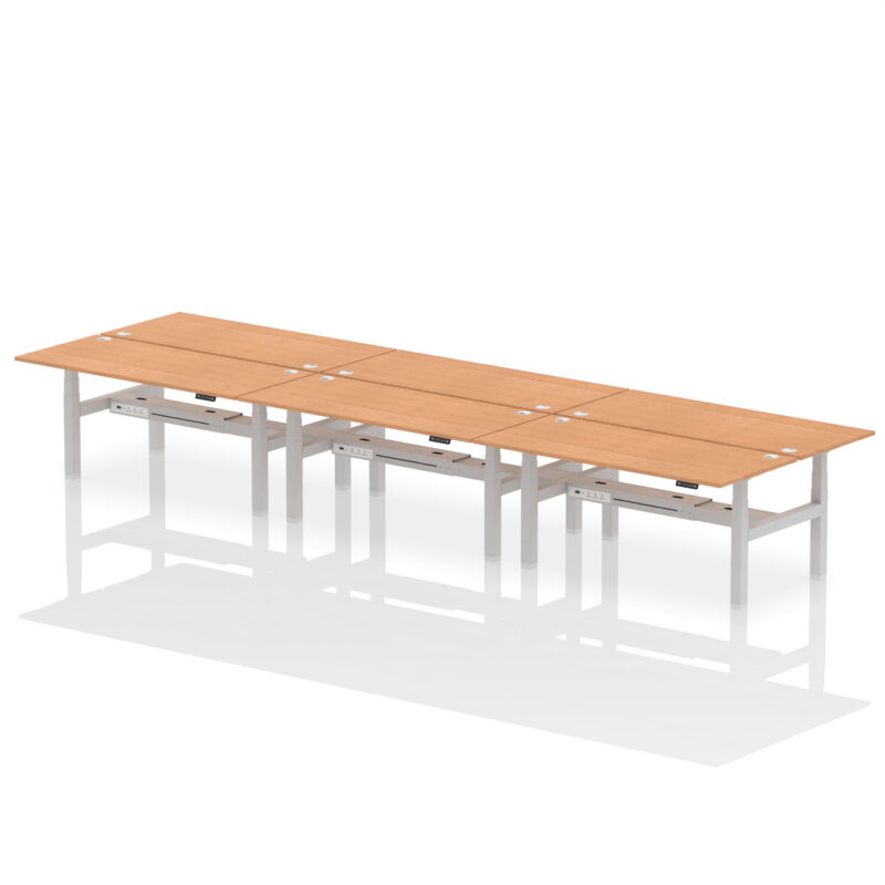 Breeze Back-to-Back Height Adjustable Bench Desk - 6 Person - Image 77