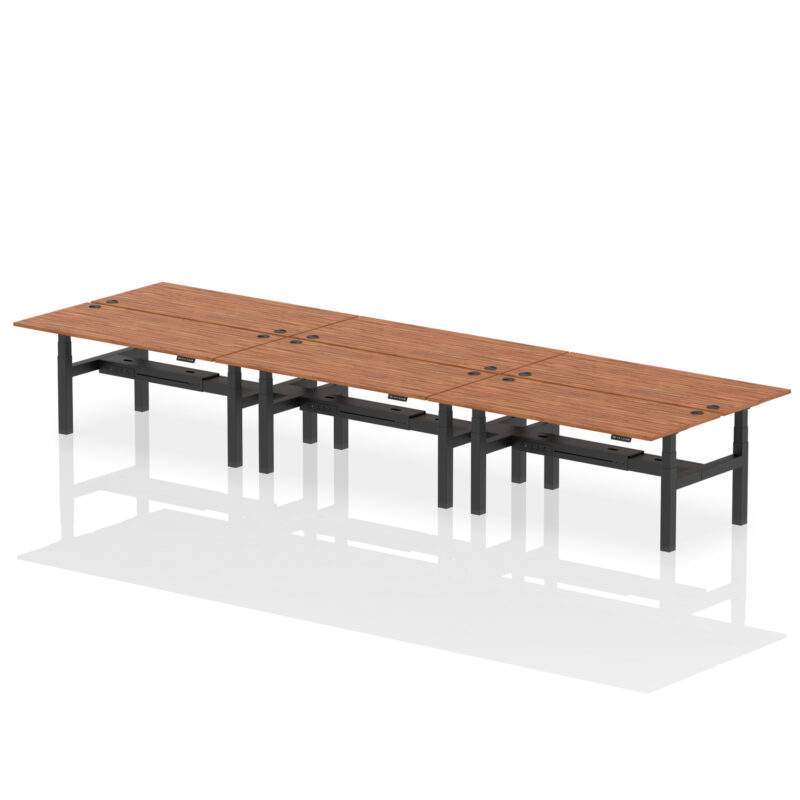 Breeze Back-to-Back Height Adjustable Bench Desk - 6 Person - Image 79
