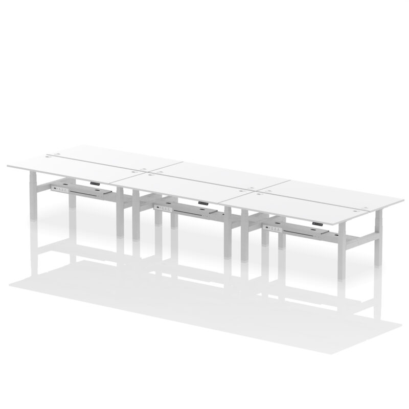 Breeze Back-to-Back Height Adjustable Bench Desk - 6 Person - Image 83