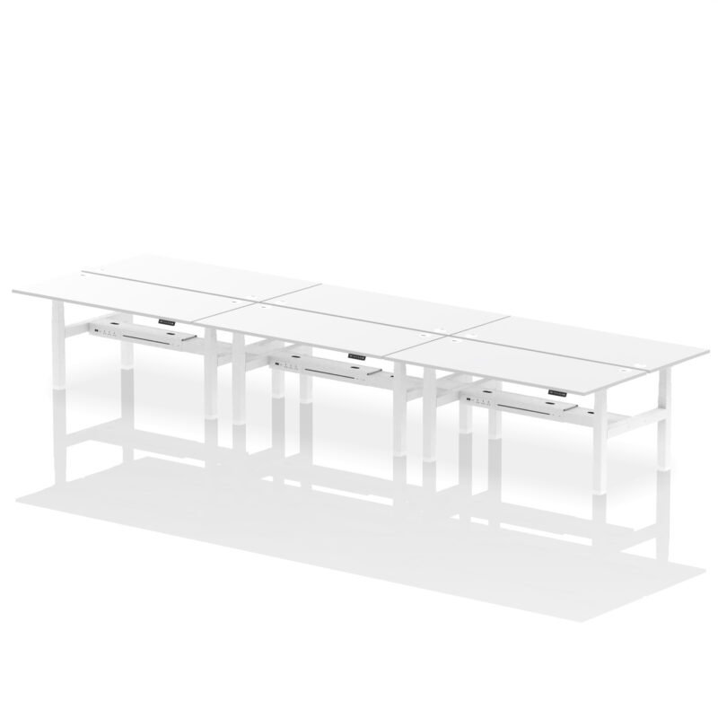 Breeze Back-to-Back Height Adjustable Bench Desk - 6 Person - Image 84