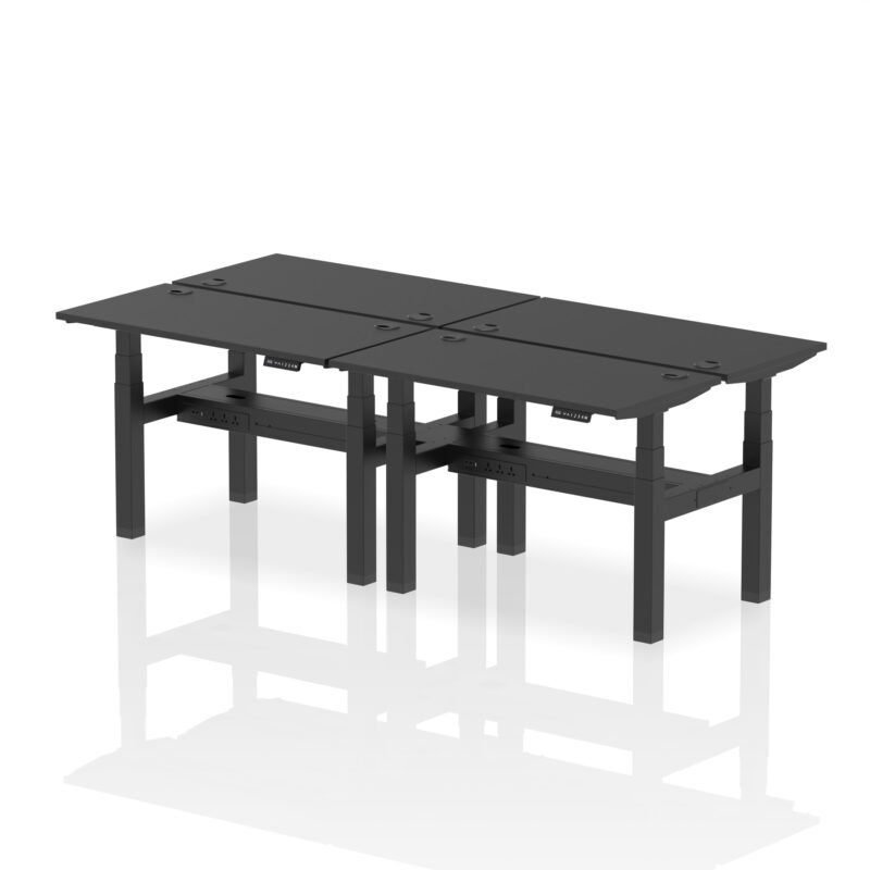 Breeze Back-to-Back Slimline Height Adjustable Bench Desk - 4 Person - Image 4