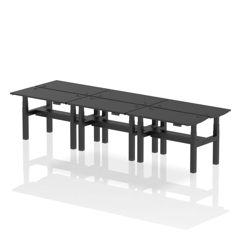 Breeze Back-to-Back Slimline Height Adjustable Bench Desk - 6 Person - Image 4