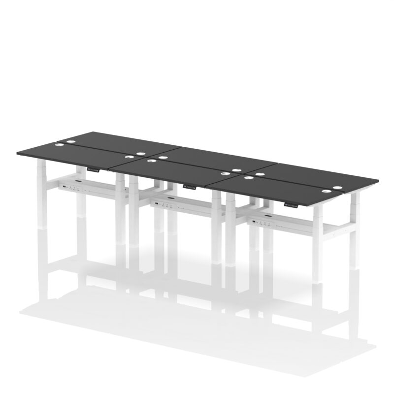 Breeze Back-to-Back Slimline Height Adjustable Bench Desk - 6 Person - Image 6