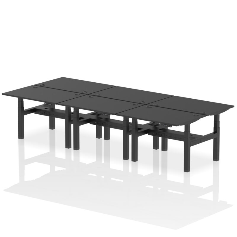 Breeze Back-to-Back Height Adjustable Bench Desk - 6 Person - Image 4