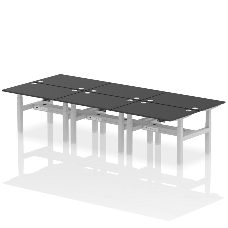 Breeze Back-to-Back Height Adjustable Bench Desk - 6 Person - Image 5
