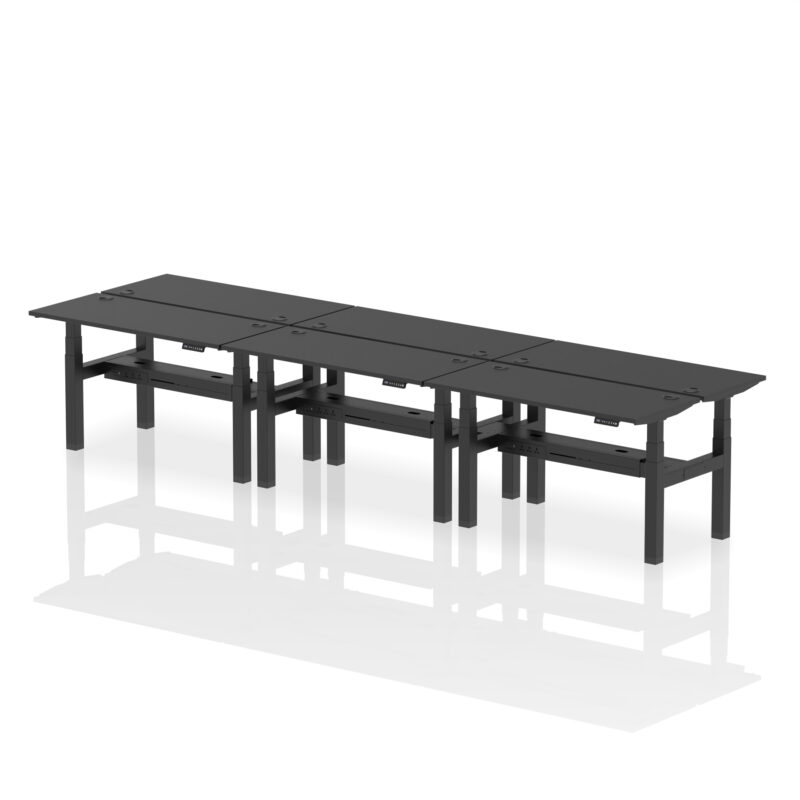 Breeze Back-to-Back Slimline Height Adjustable Bench Desk - 6 Person - Image 25