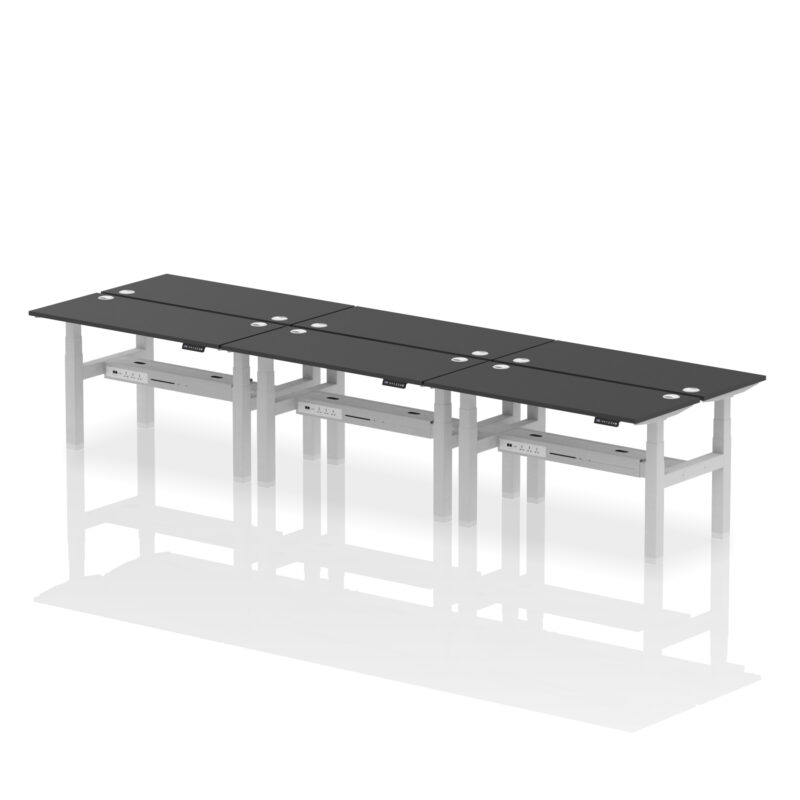 Breeze Back-to-Back Slimline Height Adjustable Bench Desk - 6 Person - Image 26