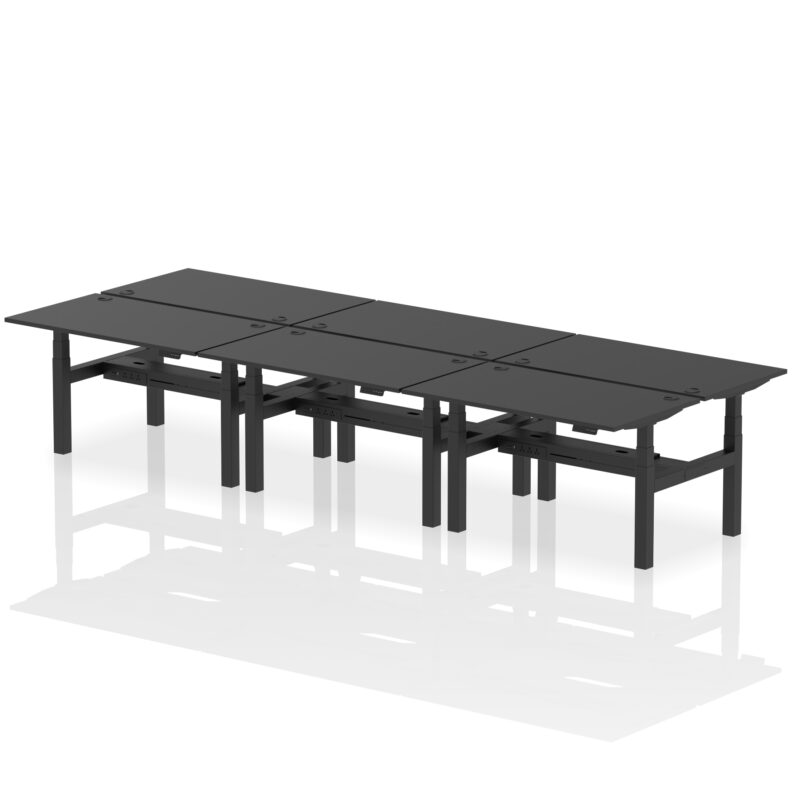Breeze Back-to-Back Height Adjustable Bench Desk - 6 Person - Image 25